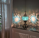 DEMMEX Handmade Colorful Mosaic Glass Table Desk Bedside Lamp Lampshade with Antique Brass Base, Small 11.8x5.5 in. (Middle East Rug)