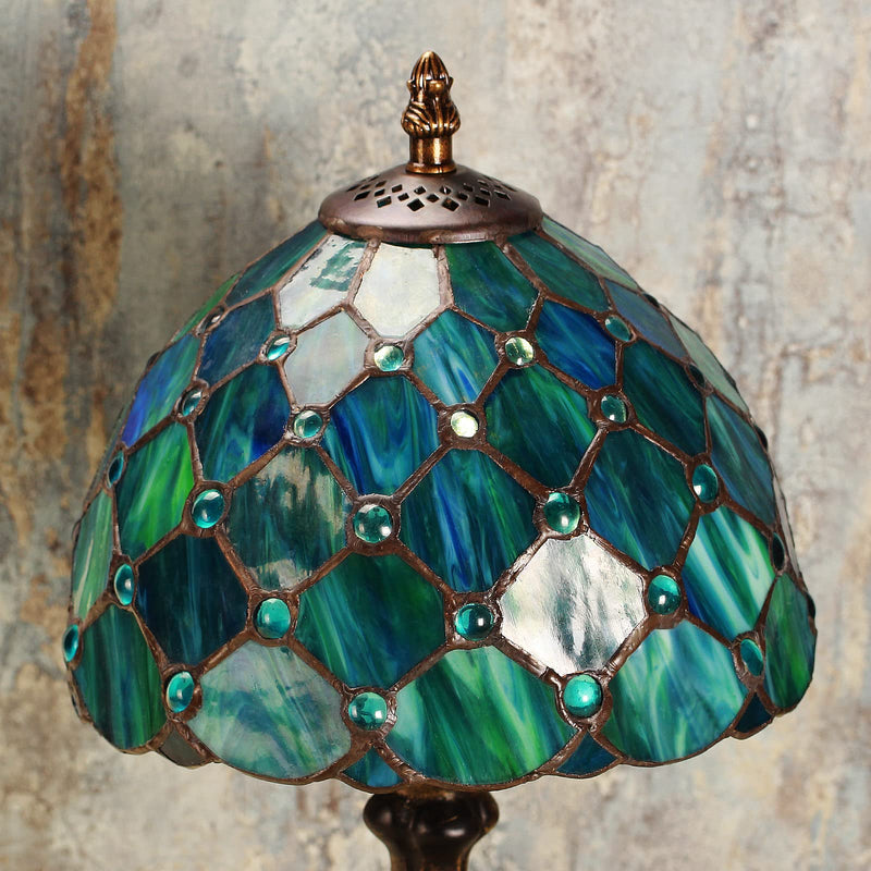 MIAOKE Stained Table Lamp Stained Glass Table Light, Handmade Desk Bedside Table Night Lamp, Antique Art Craft Gifts Lover Kid Living Room Bedroom Study Bookcase Desk Ligh