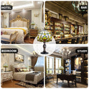 MIAOKE Stained Table Lamp Stained Glass Table Light, Handmade Desk Bedside Table Night Lamp, Antique Art Craft Gifts Lover Kid Living Room Bedroom Study Bookcase Desk Ligh