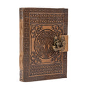 DreamKeeper Handmade Leather Journal Notebook - Aisling Antique Celtic Tree Of Life Embossed Writing, Sketching and Travel Journals for Women and Men | Grimoire Journal Diary Book of Shadows | A5