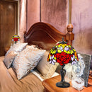 MIAOKE Stained Table Lamp Stained Glass Table Light, Handmade Desk Bedside Table Night Lamp, Antique Art Craft Gifts Lover Kid Living Room Bedroom Study Bookcase Desk Ligh